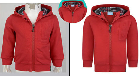 Removed toy from jacket and created invisible mannequin effect in Photoshop